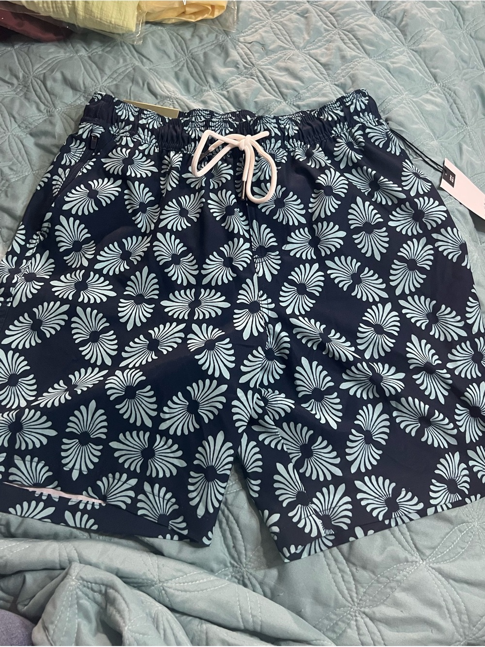 NWT Goodfellow & Co Lined Swim Shorts with Blue Print MSRP $30